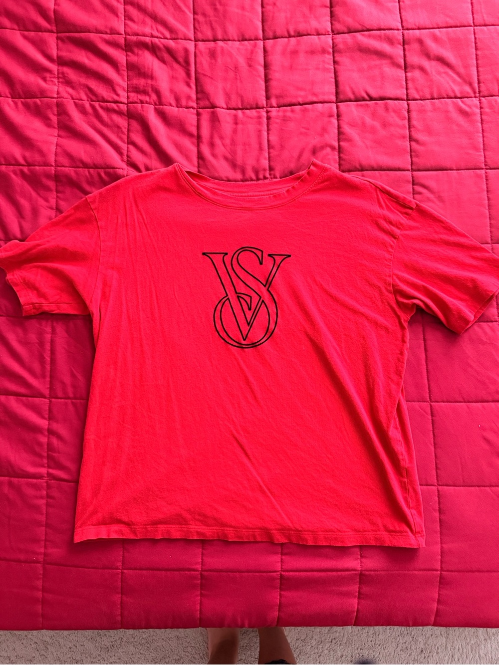 Victoria's Secret Bright red VS Logo Short Sleeve Tee